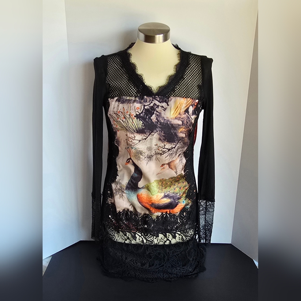 CYANINE SEA women lace long blouse